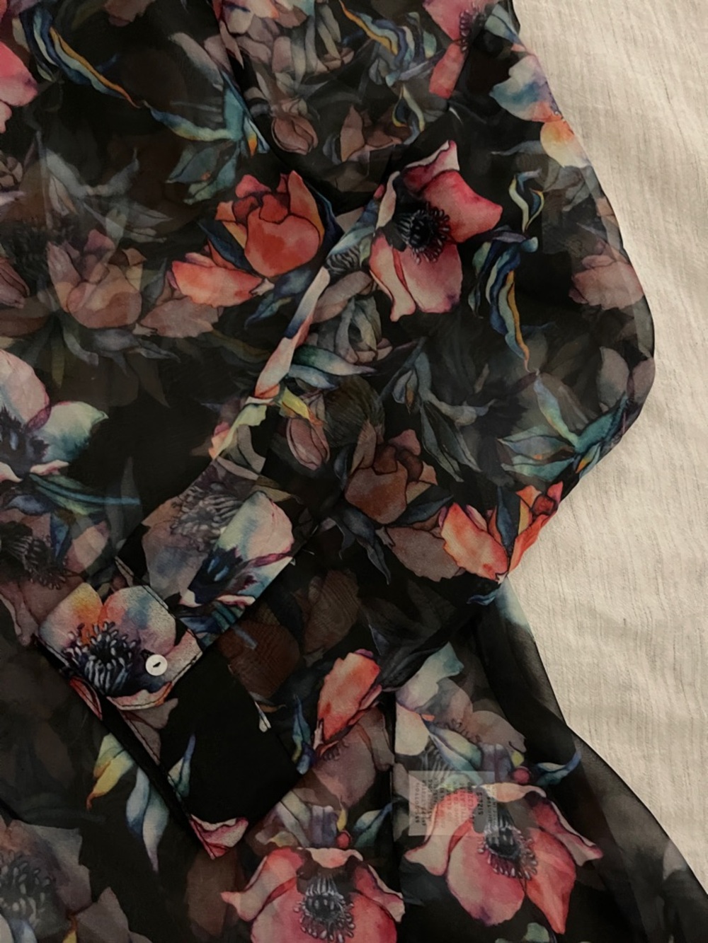 Bluheaven Sheer Floral Button-Down Shirt - Picture 4 of 6